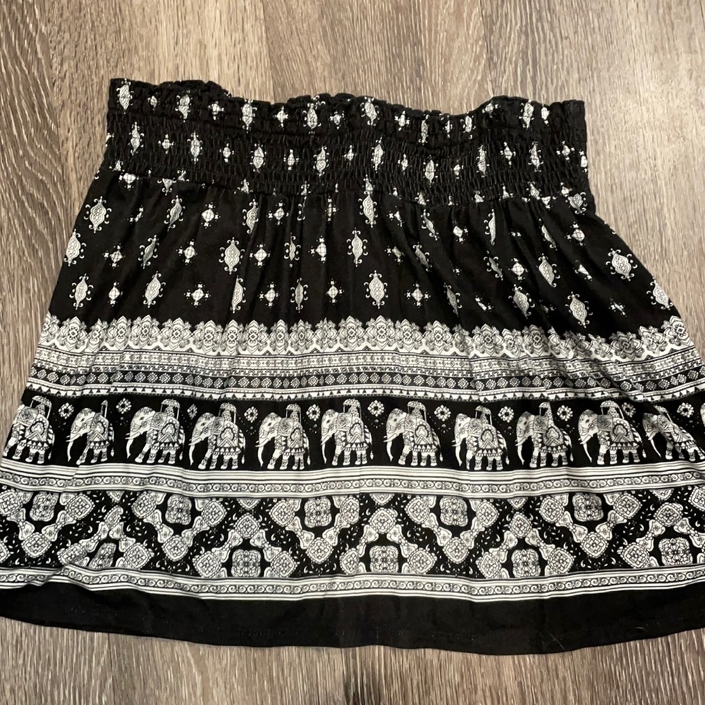 Black and White Girls Boho Skirt